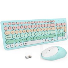 FD Wireless Keyboards and Mouse Combo - 2.4GHz USB Cordless, Cute Wireless Ke...