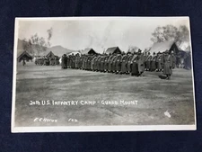 X3-18 VINTAGE MILITARY POST CARD - 20th U.S. INFANTRY CAMP - GUARD MOUNT