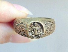 Ring LP Derm Holy Buddha Amulet Wealth Thai Rare Talisman Size US 10  #R028