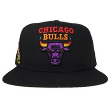 Chicago Bulls Mitchell  Ness NBA Snapback Hat Cap 3D Logo Side Logo Black New