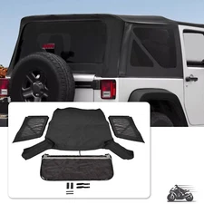 For Jeep Wrangler JK 2 Door 2007-2018 Soft Top + Tinted Zippered Rear Windows