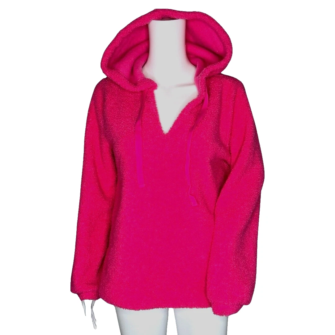 Loft Sweatshirt Womens Small Pink Fluffy Fleece Hoodie Cozy Casual Loungewear