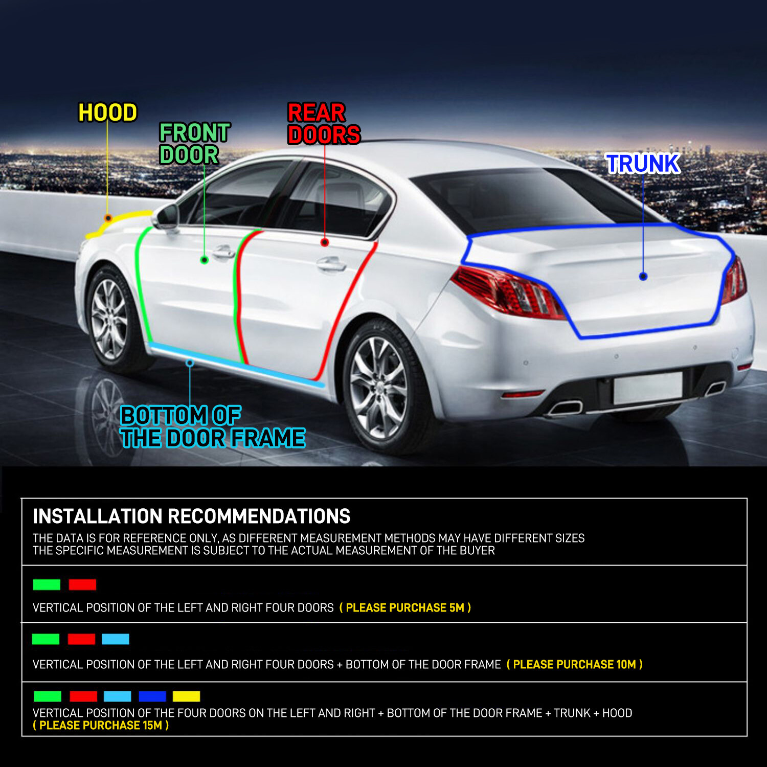 24m Rubber Seal Strip Decoration Car Parts Door Window Push-On Pinch Weld Trim