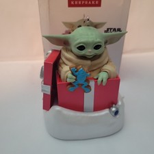 Hallmark Ornament 2022 Star Wars Grogu Greetings The Mandalorian Sound Motion