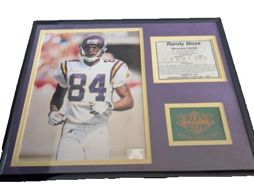 Foto enmarcada personalizada de Randy Moss + tarjeta de cubierta superior + extracto de Minnesota Vikings Foto 2 de 4