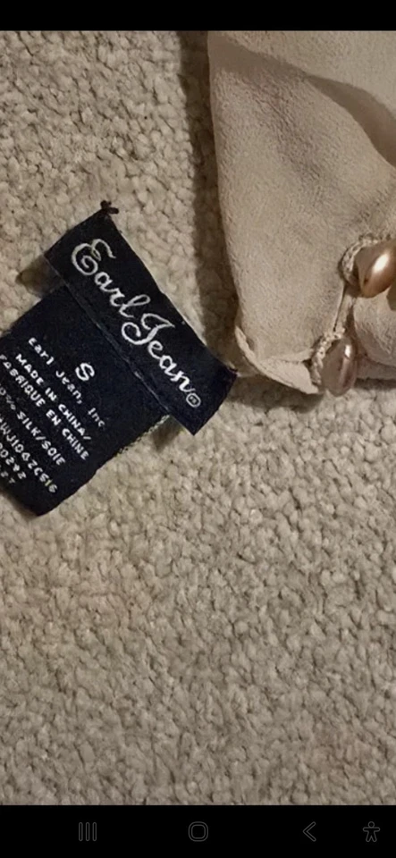 Diseñador: Earl Jean. Top transparente sin espalda. Beige. Damas Talla S. Foto 2 de 4