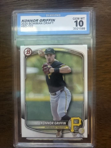 2024 Bowman Draft Konnor Griffin Pirates Rookie Card #BD-102 Gem Mint 10