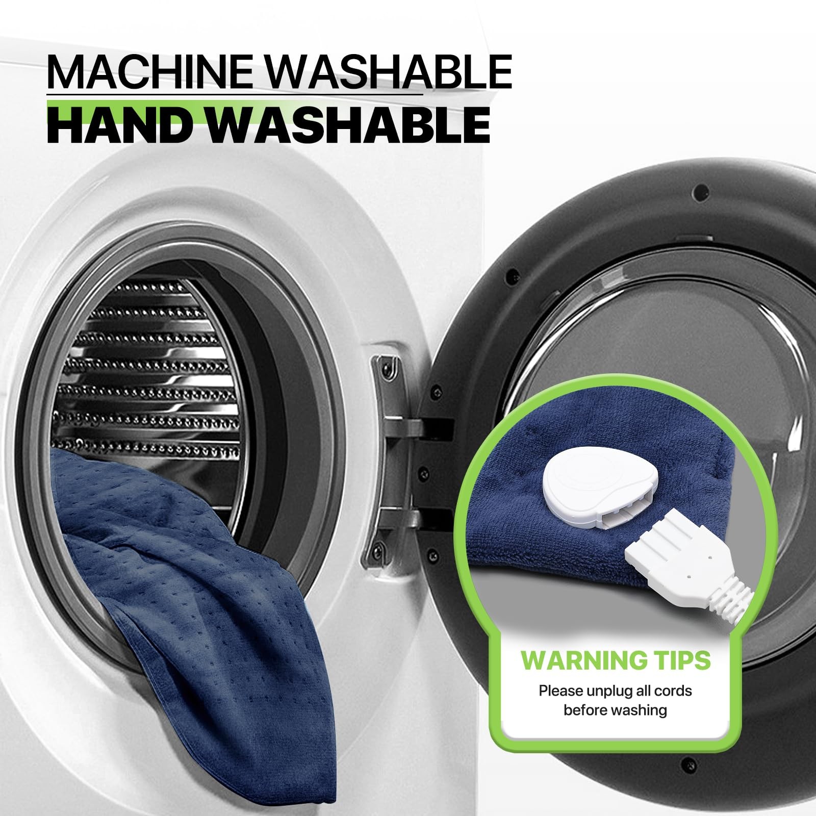 Electric Heat Pad for Legs and Knee Pain Relief, 3 Heat Settings & Auto Shut ...