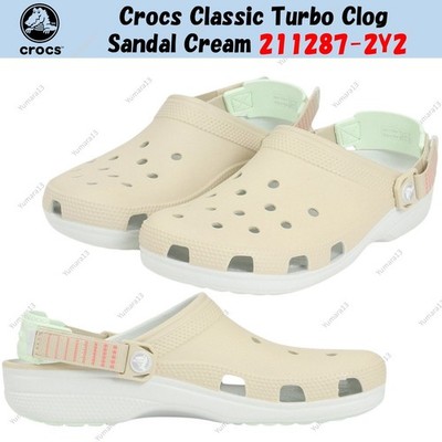 Crocs Classic Turbo Clog Sandale Creme 211287-2Y2 Unisex Gr.