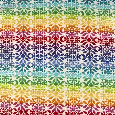 Rainbow Wonderland Tulip Knit on White by Andover Fabrics | Sold by the 1/2 Yard