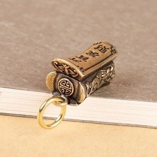 Handmade Brass Mini Wealth Keychain Solid Retro Charm Pendant Gift