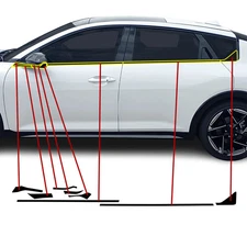 Fits Kia K4 GT-Line 2025-2026 Side Chrome Delete Decal Blackout Vinyl Film