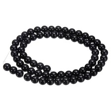 65pcs Solid Black Cat's Eye Stone Beads 6mm Round Crystal Loose Bead