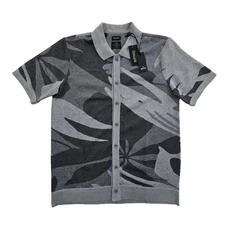 Buffalo by David Bitton Knit Button Up Shirt Men's Large NWT Grey Camo MSRP $70