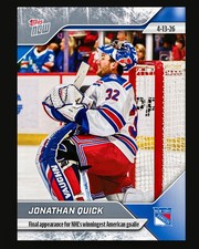 2025-26 TOPPS NOW HOCKEY STICKER 149 JONATHAN QUICK RANGERS FINAL APPEARANCE PRE