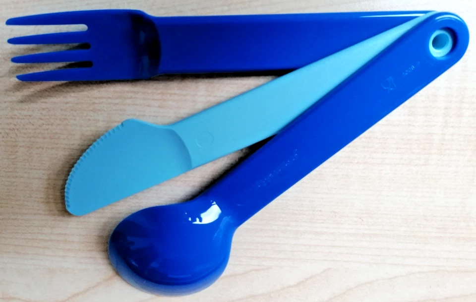 TUPPERWARE To Go Picknick Besteck 3-teiliges SET: Messer, Gabel, Löffel - Bild 2 von 4