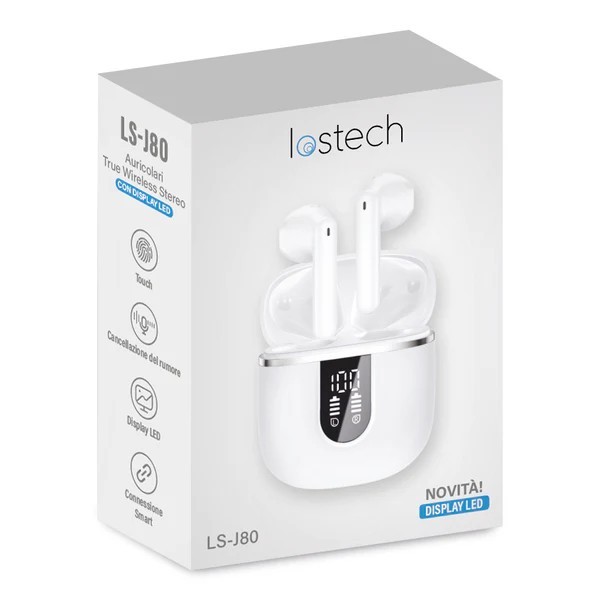 Auricolari Display LED True Wireless Bluetooth V5.3 SuonoHD Cancellazione Rumore