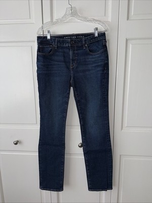 American Eagle Skinny Jeans Womens Size 8 Long Darkest Dazzler