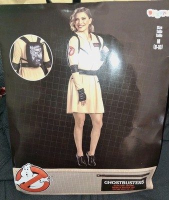 Ghostbuster Deluxe Female Short Dress Halloween Adult Women Costume Proton PackM