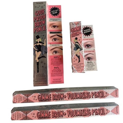 BENEFIT COSMETICS LOT OF 4 NEW IN BOX BROW PENCILS AND GEL WARM NEUTRAL BROWN