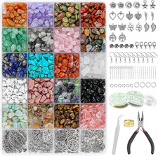 Jewelry Making Kits for Adults Women with 1200Pcs 20 Colors Crystals Beads,Natur