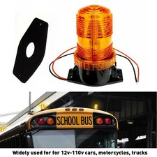 1PCS Yellow Amber LED Rotating Strobe Beacon Light Rooftop Forklift Car Trucks