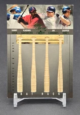 2004 Fleer Classic Clippings Bat Rack Sosa/Guerrero/Edmonds/Jones /75 Relic