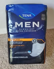TENA INCONTINENCE GUARDS FOR MEN SUPER OVERNIGHT ABSORBENCY EXTRA COVERAGE NEW