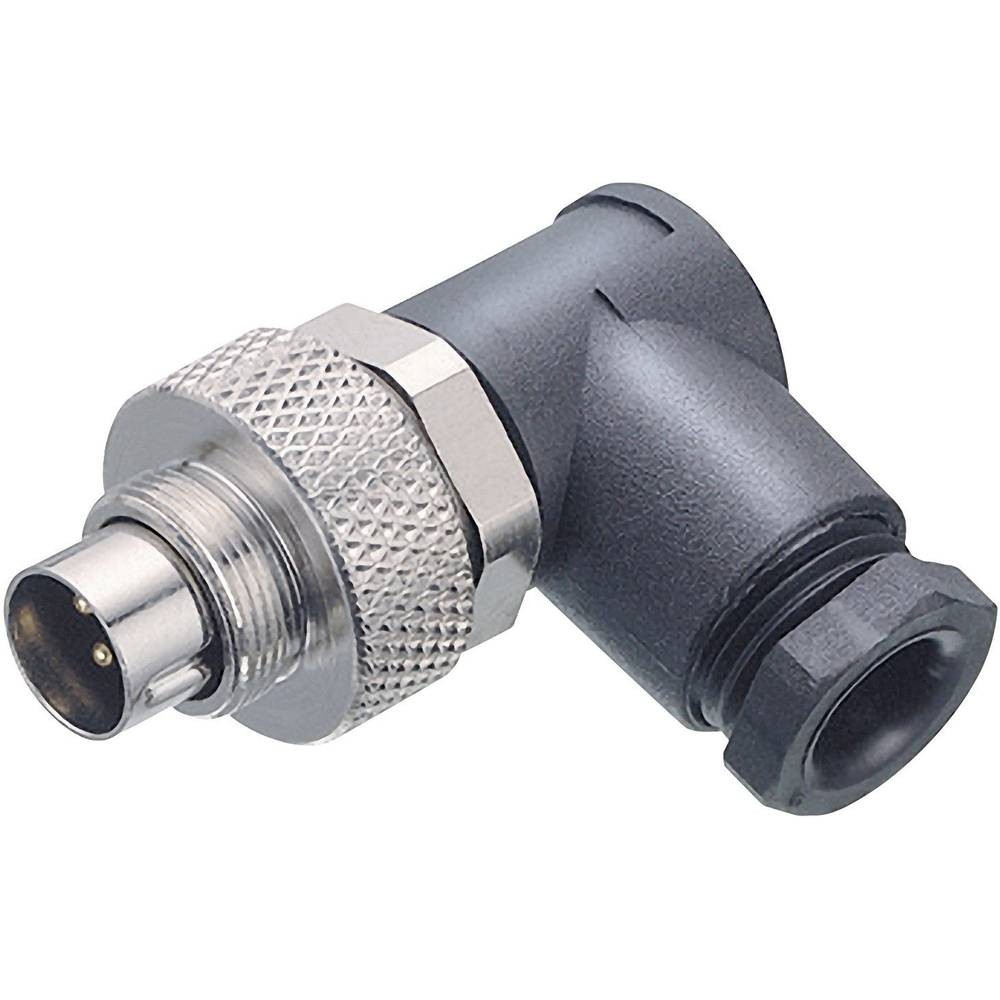 Cosse cylindrique mâle mâle coudé binder pour raccordement capteur industriel M12