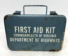 First-Aid Kit Commonwealth Of Virginia Department Of Highways Vintage w Contents
