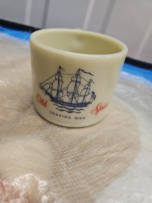 Vintage alter Gewürz Rasierbecher frühes amerikanisches Schiff 60er Shulton leer Glas USA