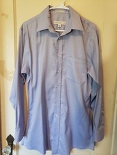 Joseph  Feiss Non Iron Fitted Men's Button Up Blue Shirt 15 1/2 32/33 Cotton