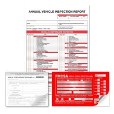 Annual Vehicle Inspection Report Form Labels 6x3.5 5x4 Inch 25 PCS DOT