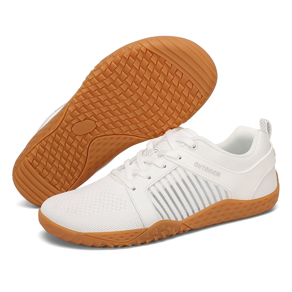 APL Scarpe larghe a piedi nudi scarpe da allenamento stringate traspiranti per allenamento (bianco 41)