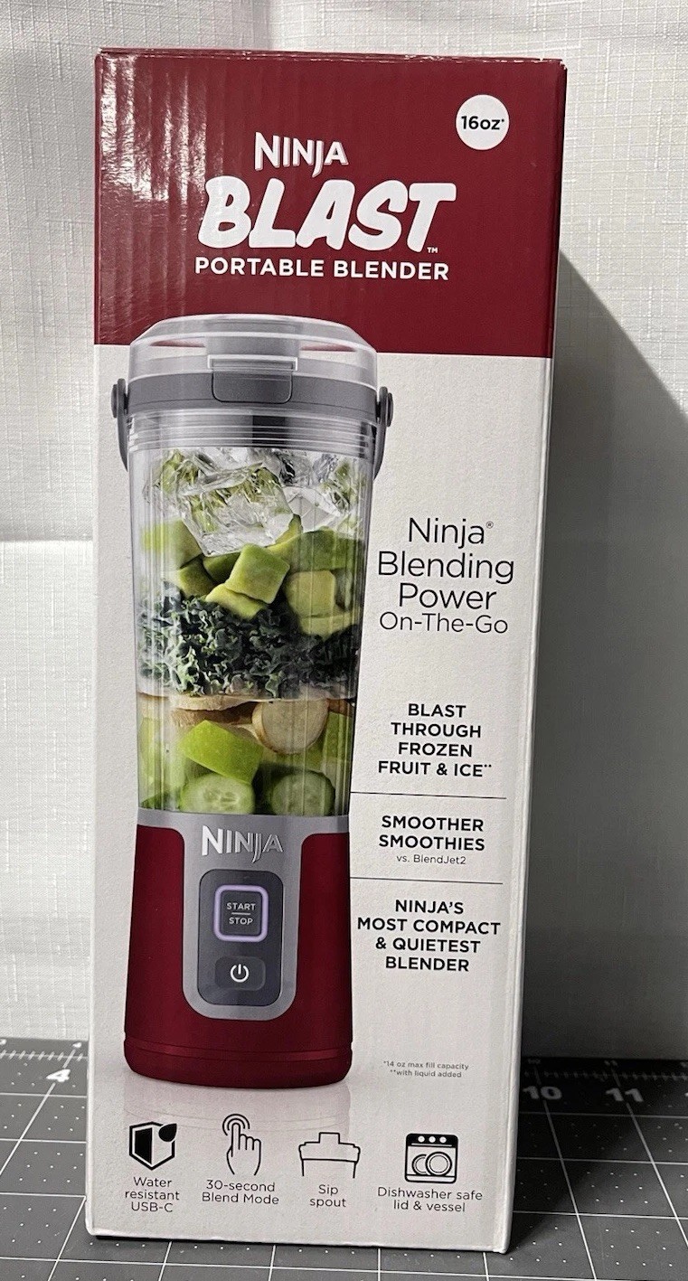 Ninja Blast 16oz USB-C Portable Blender Rechargeable in Red Model BC100CR Brand New-image