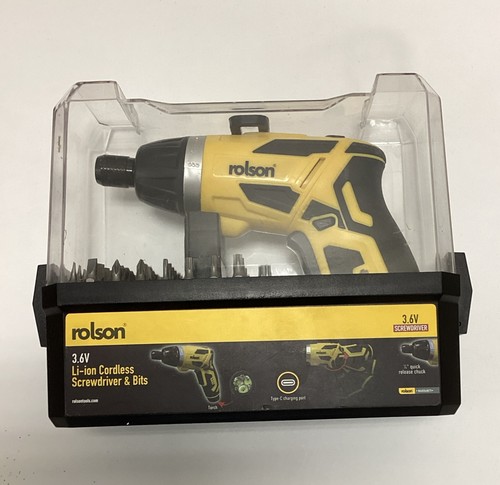 Rolson, Destornillador y Brocas Inalámbricas 3.6v Li-ion, Totalmente Nuevo