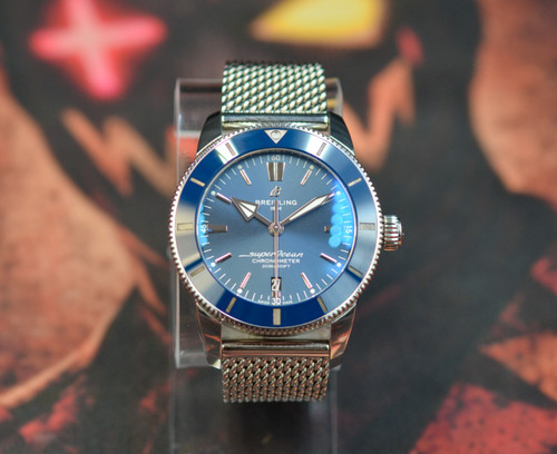 Breitling Superocean Heritage AB2030 44mm Blue Dial Milanese B...
