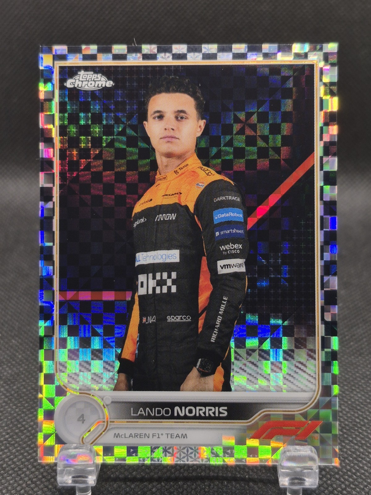 LANDO NORRIS 2022 Topps Chrome Formula 1 F1 #33 Checker Flag Refractor (A)