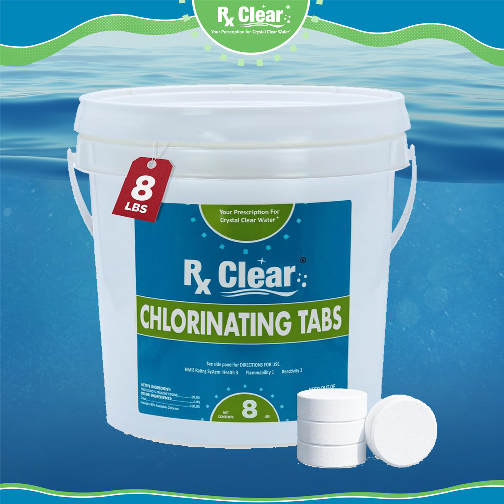 Rx Clear 3" Dissolving Stabilized Chlorine Swimming Pool Tablets - Choose Size