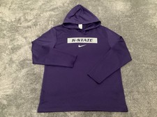 Nike Dri Fit Hoodie Light Fabric Sweatshirt Mens XL Stretch K-State KSU Purple