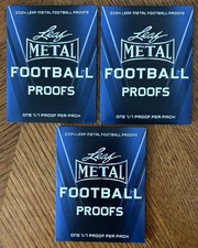3x 1/1 Proof Unsealed Pack 2024 Leaf Metal Football SP Auto Autograph Rookie HOF