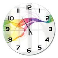Elegante Wanduhr Mit Leisem Uhrwerk Bunte Abstraktion Schwarze Zeiger Fi60 Cm