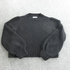 Xirena Sweater Womens Small Black Baby Alpaca Wool Crewneck Ribbed Knit Soft