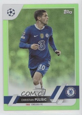 2022 Topps UEFA Club Competitions Neon Green Foil 166/199 Christian Pulisic 0nr3
