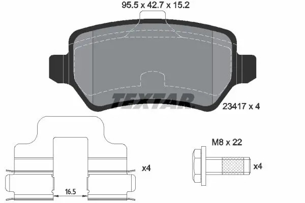 Pastiglie freno 2341781 TEXTAR per OPEL ASTRA H Familiare ASTRA H ASTRA H GTC