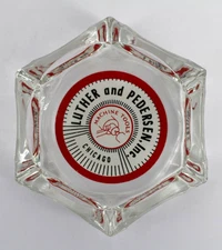 Vintage Marketing Glass Ashtray MCM Luther and Pedersen Inc Chicago IL