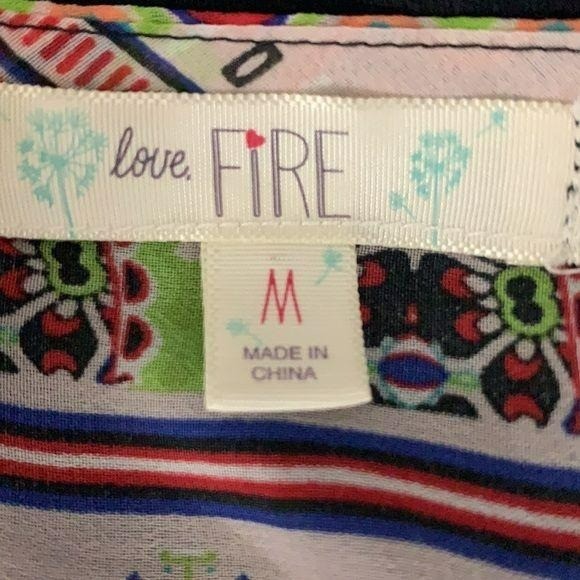 Love Fire Multicolor Boho Patterned Crop Top & Bl… - image 2