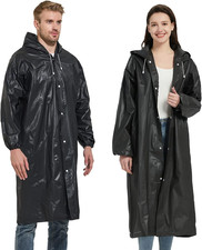 2 Pack Waterproof Rain Ponchos for Adults-Reusable Emergency Raincoats with Hood