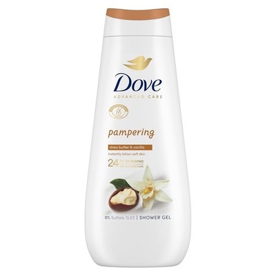 14,92 /L- 6x DOVE Duschgel Advanced Care Pampering- Sheabutter & Vanille  400 ml