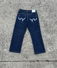 vtg y2k jnco wide leg style embroidered denim jeans size 36x32